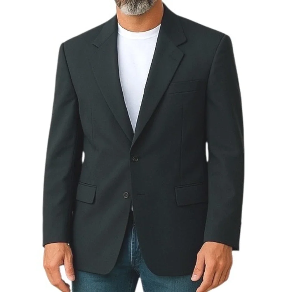 FIORAVANTI Soft Men's Cashmere Sport Coat Blazer Jacket Sz‎ 46R Black Business